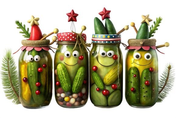Christmas Pickle Jar Reindeer Clipart Guide