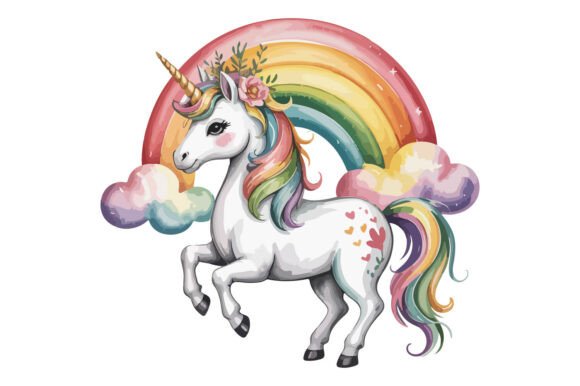 Evaluating Cute Rainbow Unicorn PNG Clipart Design for Creative Projects
