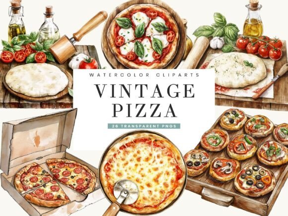 Evaluating the Design Value of Watercolor Vintage Pizza Clipart