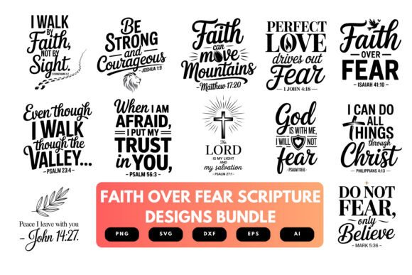 Faith Over Fear SVG Bundle for Christian Creators