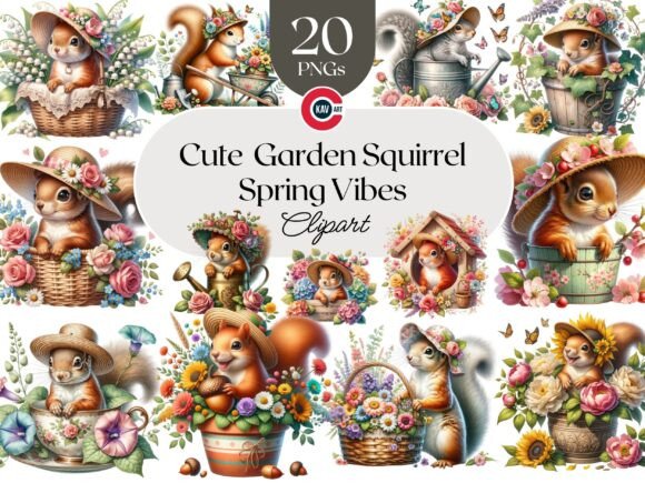 Garden Squirrel: Magical Spring Vibes for Design
